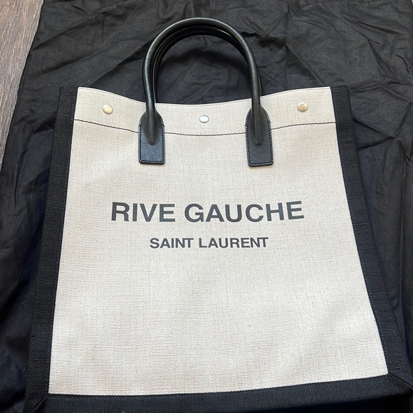 RIVE GAUCHE N/S SHOPPING BAG IN LINEN AND COTTON - Picture 1 of 13